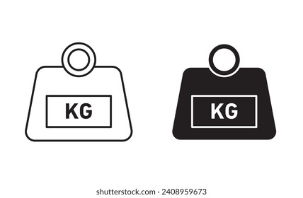 Weight�outline icon collection or set. Weight Thin vector line art