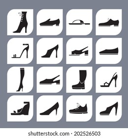 Icon collection of shoes.Vector. EPS-10 (non transparent elements, non gradient) 