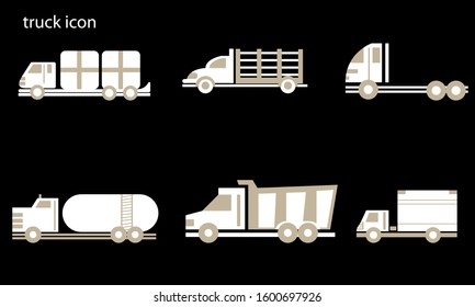 icon collection of sorts of trucks