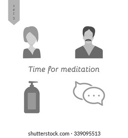 Icon Collection "Time for meditation" for your project. Vector