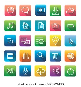 Icon Collection Vector Application Content Concept