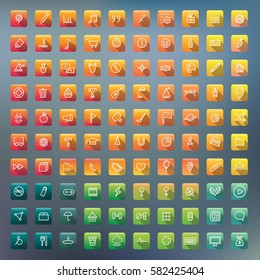Icon Collection Vector Application Content