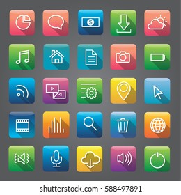 Icon Collection Vector Application Content