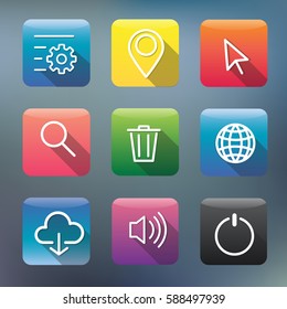 Icon Collection Vector Application Content