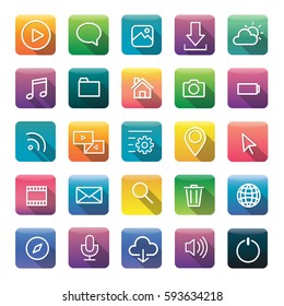 Icon Collection Vector Application Content Concept
