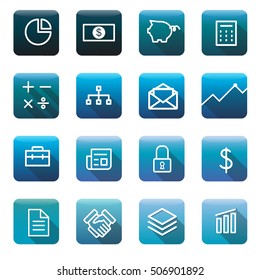 Icon Collection Vector Business Financial Concept