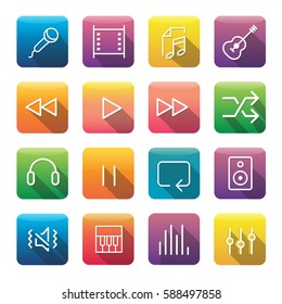 Icon Collection Vector Music Media 