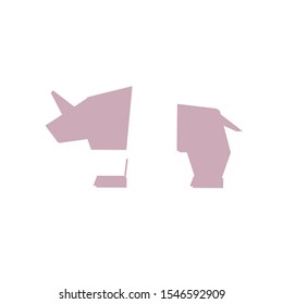 icon color illustration of the rhinoceros