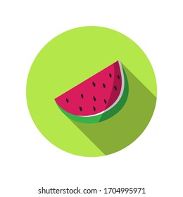 Icon of a color watermelon. Summer icon. Button icon.