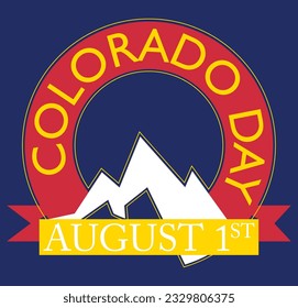 Icon for Colorado Day. August 1st. Greeting Card vector, holiday design.