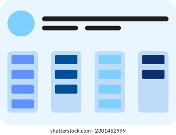 icon colored data systematization, storing data in one place