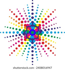 Icon of colored dots making a beautiful composition. Modern color texture with futuristic concept