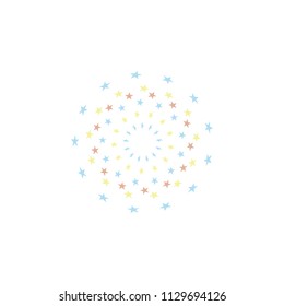 icon colored firework on white background