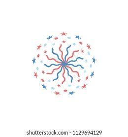 icon colored firework on white background