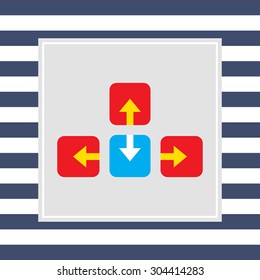 Icon of colored keyboard arrow buttons