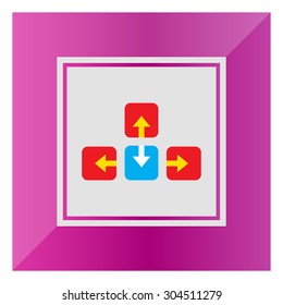 Icon of colored keyboard arrow buttons