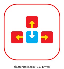 Icon of colored keyboard arrow buttons