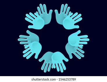 Icon. Colorful design of united loving hands. Hand giving a heart, happy valentines day. Vector illustration for your design.