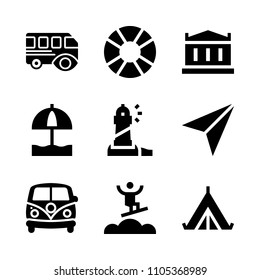 icon, colorful, distribution and van icons in Travel vector set. Graphics for web and design
