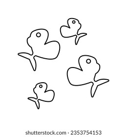 icon of colorful fishes on a white background, vector illustration