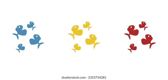 icon of colorful fishes on a white background, vector illustration