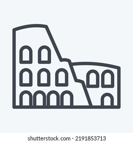 Icon Colosseum. suitable for education symbol. line style. simple design editable. design template vector. simple illustration