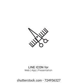 Icon comb and scissors graphic design single icon vector