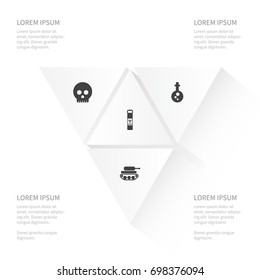 Icon Combat Set Of Poisonous, Poison, Defense And Other Vector Objects. Also Includes Danger, Poisonous, Warning Elements.