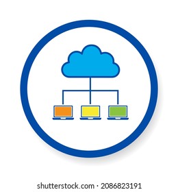 icon Combine monitoring tools with different cloud providers, cloud monitoring vector, illustrator