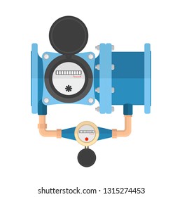 Icon combined water meter. Vector illustration on white background