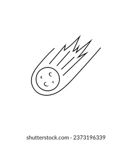 Icon of comet on white background
