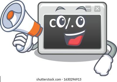 An icon of command window having a megaphone