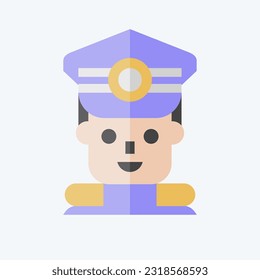 Icon Commandant. related to Military symbol. flat style. simple design editable. simple illustration