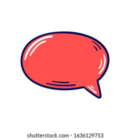 Icon of comment bubble - Oval sign - Vector object for app, web site, blog, chat - Hand drawn illustration, isolated