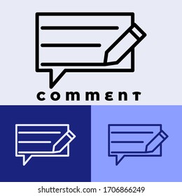 comentario de icono con línea de estilo
