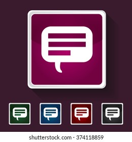 Icon of Comments or Speech Bubble on Multicolored Squares. Eps-10.