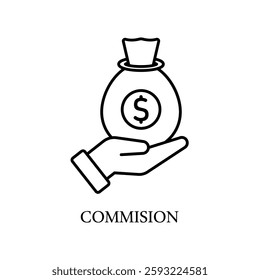 Icon a commission, isolated against a clean background.
