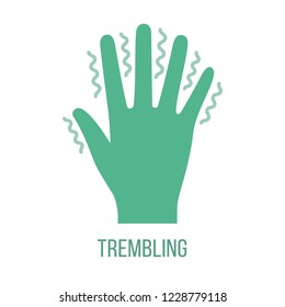 Icon of common symptom of panic disorder - trembling. Vector