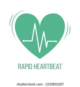 Icon Of Common Symptom Of Panic Disorder - Rapid Heartbeat. Vector