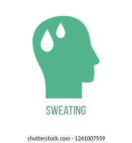 Icon Of Common Symptom Of Panic Disorder - Sweating. Vector