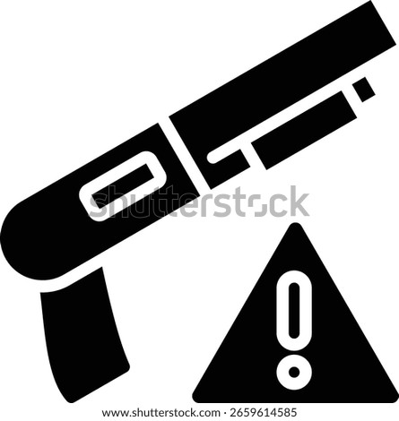 Icon communicate dangers or warnings regarding firearms, particularly guns with the potential for accidents, or warnings against the ownership or use of firearms.