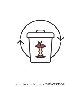 Icon to communicate a good cause of recycling a waste. It is an act to collect and processing waste into new useful material to reduce pollution and creating sustainable green environment. 