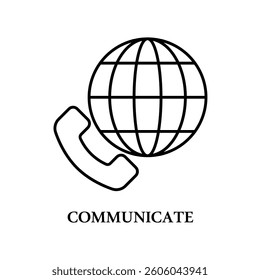 Icon a communicate, isolated against a clean background.