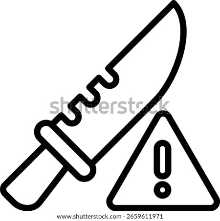Icon communicating danger or warnings regarding bladed weapons explicitly indicate the threat or danger posed by sharp weapons.