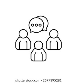 Icono de un flujo de comunicación, aislado contra un fondo limpio.