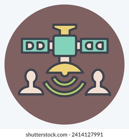 Icon Communications Satellite. related to Satellite symbol. color mate style. simple design editable. simple illustration