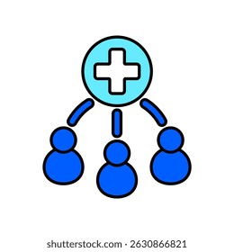 Icon a community health, isolated against a clean background.