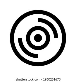 Icon Compact Disk With Style Outline