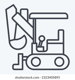 Excavador de iconos compactos. relacionado con el símbolo Vehículos de construcción. estilo de línea. diseño simple editable. ilustración simple