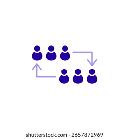 Icono de un grupo de comparación, aislado contra un fondo limpio.
